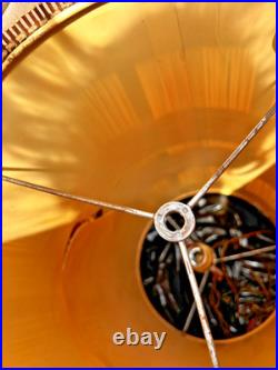 Vtg 28 MCM Woven Chenille & Wood Hanging Swag Lamp Cylinder Drum Shade Works Vtg 28 MCM Woven Chenille & Wood Hanging Swag Lamp Cylinder Drum Shade Works