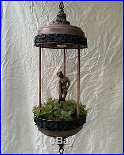 Vtg 39 Nude Greek Goddess Drip Mineral Oil Hanging Rain Motion Swag Lamp Light