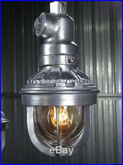Vtg 50s BENJAMIN INDUSTRIAL EXPLOSION PROOF LIGHT hanging old lamp 1 LEFT