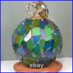 Vtg 60s Chunky Hanging Light Lucite Rock Candy MCM Swag 15 Blue Green Purple