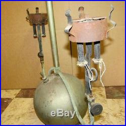 Vtg Akron Lamp Co/Coleman Type Gas Hanging Chandelier Light Dual Burner J0239
