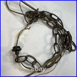 Vtg Art Deco Mid Century Modern MCM Hanging Light Lamp Copper Large 1960s 70s