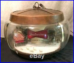 Vtg Budweiser Clydesdale Parade Rotating Lighted Hanging Carousel Lamp WORKS