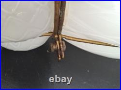 Vtg Caged Venetian Glass Hanging Lamp White Brass Plate Cage Diamond Marbro Vtg Caged Venetian Glass Hanging Lamp White Brass Plate Cage Diamond Marbro