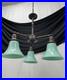 Vtg Chandelier Arts Crafts Deco Style Victorian Seafoam Green Glass Shades 3 Arm