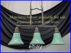 Vtg Chandelier Arts Crafts Deco Style Victorian Seafoam Green Glass Shades 3 Arm