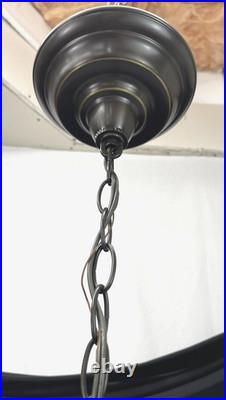 Vtg Chandelier Arts Crafts Deco Style Victorian Seafoam Green Glass Shades 3 Arm
