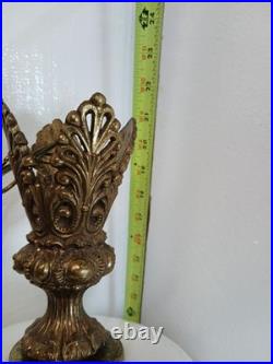 Vtg Glass FALKENSTEIN Hanging Light Swag Lamp Diffuser MCM Hollywood Regency