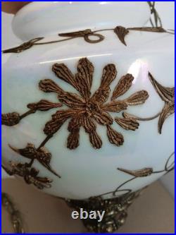 Vtg Glass FALKENSTEIN Hanging Light Swag Lamp Diffuser MCM Hollywood Regency Vtg Glass FALKENSTEIN Hanging Light Swag Lamp Diffuser MCM Hollywood Regency