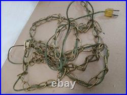 Vtg Glass FALKENSTEIN Hanging Light Swag Lamp Diffuser MCM Hollywood Regency