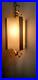 Vtg Gold Hollywood Regency Hanging Swag Lamp Light Fixture Panel Lantern
