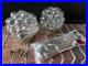 Vtg Hanging Light Lamp Parts Swag MCM Deco Glass Double Bubble Ceiling Modern