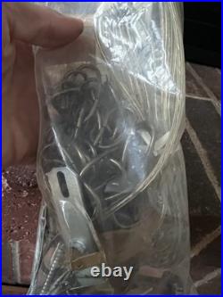 Vtg Hanging Light Lamp Parts Swag MCM Deco Glass Double Bubble Ceiling Modern