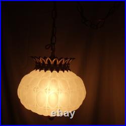 Vtg Hollywood Regency MCM Swag Lamp Light Fixture 1973 Lightcraft California