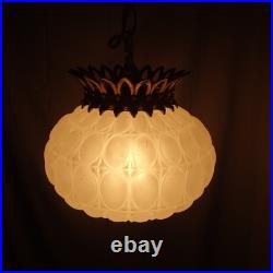 Vtg Hollywood Regency MCM Swag Lamp Light Fixture 1973 Lightcraft California