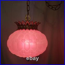 Vtg Hollywood Regency MCM Swag Lamp Light Fixture 1973 Lightcraft California