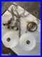 Vtg Hollywood Regency MCM Underwriters Laboratories Hanging Double Swag Light