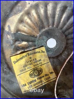 Vtg Hollywood Regency MCM Underwriters Laboratories Hanging Double Swag Light