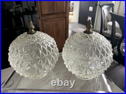 Vtg Hollywood Regency MCM Underwriters Laboratories Hanging Double Swag Light