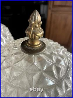 Vtg Hollywood Regency MCM Underwriters Laboratories Hanging Double Swag Light