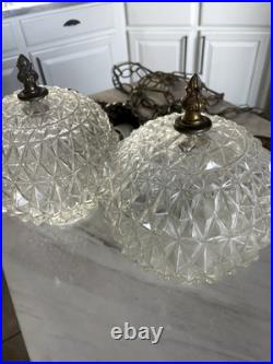 Vtg Hollywood Regency MCM Underwriters Laboratories Hanging Double Swag Light