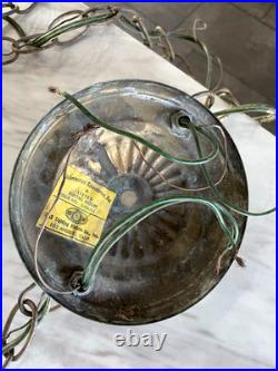 Vtg Hollywood Regency MCM Underwriters Laboratories Hanging Double Swag Light