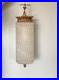 Vtg Hollywood Regency Swag Lamp Frosted Diamond Glass Pendant Ceiling Light