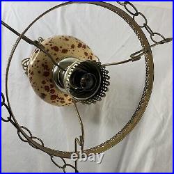 Vtg Hurricane MCM Mid Century Modern Chain SWAG Hanging Chandelier LAMP Speckled