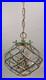 Vtg Italian Geometric Beveled Glass and Brass Hanging Lamp Chandelier Pendant