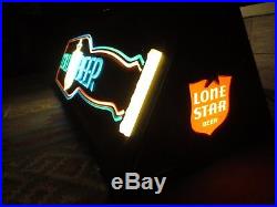 Vtg LONE STAR Cold Beer Hanging Billiards Lamp / Bar Sign / Light pearl shiner