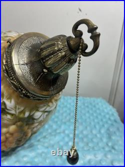 Vtg Large 18 Dia Mid Century Hanging SWAG LAMP Glass Falkenstein Grapes WORKS
