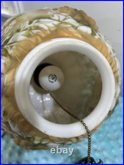 Vtg Large 18 Dia Mid Century Hanging SWAG LAMP Glass Falkenstein Grapes WORKS