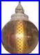 Vtg Lg Swag Lamp Glass Globe Hanging MCM Auburn Mustard Mancave Club Chic Deco