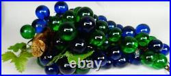 Vtg Lucite Grape Cluster Chain Swag Lamp Hanging Light Fixture Large 19in Works