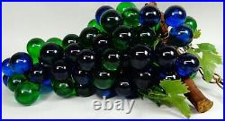 Vtg Lucite Grape Cluster Chain Swag Lamp Hanging Light Fixture Large 19in Works