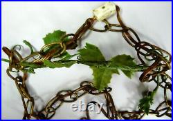 Vtg Lucite Grape Cluster Chain Swag Lamp Hanging Light Fixture Large 19in Works