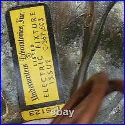 Vtg MCM 16 Pineapple Glass Double Hanging Swag Pendant Untested Parts Only