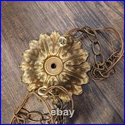 Vtg MCM 16 Pineapple Glass Double Hanging Swag Pendant Untested Parts Only