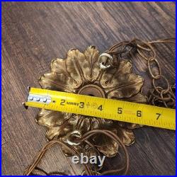 Vtg MCM 16 Pineapple Glass Double Hanging Swag Pendant Untested Parts Only