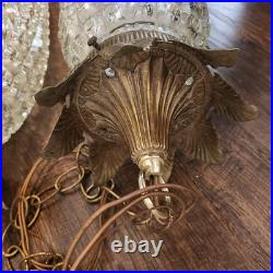 Vtg MCM 16 Pineapple Glass Double Hanging Swag Pendant Untested Parts Only