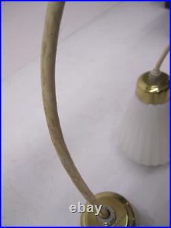 Vtg MCM 3 Pendant Hanging Ceiling Light Fixture Chandelier Milk Glass Shades