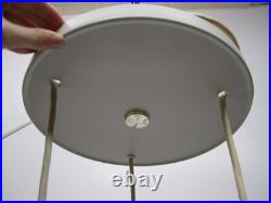 Vtg MCM 3 Pendant Hanging Ceiling Light Fixture Chandelier Milk Glass Shades