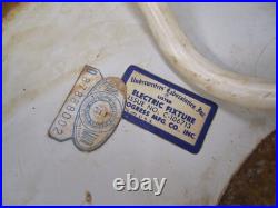 Vtg MCM 3 Pendant Hanging Ceiling Light Fixture Chandelier Milk Glass Shades