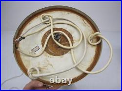 Vtg MCM 3 Pendant Hanging Ceiling Light Fixture Chandelier Milk Glass Shades