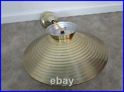 Vtg MCM Atomic UFO Saucer Hanging Ceiling Light Fixture Brass/Gold-tone Lamp