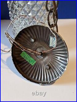 Vtg MCM Cherub withPressed Glass Globe Pendant Hanging Light Hollywood Regency