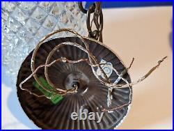 Vtg MCM Cherub withPressed Glass Globe Pendant Hanging Light Hollywood Regency