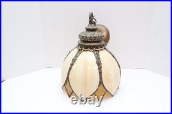 Vtg MCM Cream/Carmel Slag Glass Hanging TULIP Pendant Swag Lamp Pendant Fixture Vtg MCM Cream/Carmel Slag Glass Hanging TULIP Pendant Swag Lamp Pendant Fixture
