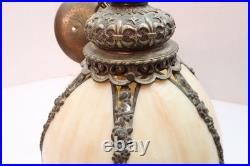 Vtg MCM Cream/Carmel Slag Glass Hanging TULIP Pendant Swag Lamp Pendant Fixture Vtg MCM Cream/Carmel Slag Glass Hanging TULIP Pendant Swag Lamp Pendant Fixture