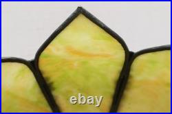 Vtg MCM Cream/Carmel Slag Glass Hanging TULIP Pendant Swag Lamp Pendant Fixture